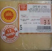 Mängden socker i Comté EDF 12 mois