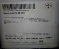 Mängden socker i Taboulé Fruits de mer