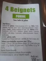 Mängden socker i 4 beignets pomme