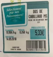 Mängden socker i Dos de cabillaud