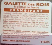Mängden socker i Galette des rois feuilletage pur beurre