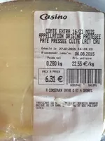 Mängden socker i Comté extra 16/21 mois