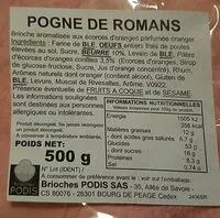 Mängden socker i Pogne de romans