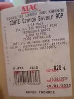 Mängden socker i Comte grande saveur AOP