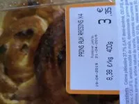 Mängden socker i PAINS AUX RAISINS ×4 Carrefour
