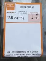 Mängden socker i Éclair chocolat