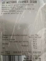 Mängden socker i Saint Nectaire fermier