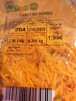 Mängden socker i Carottes rapees
