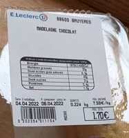 Mängden socker i Madeleine chocolat