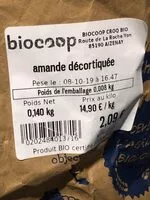 Mängden socker i Amande décortiquée