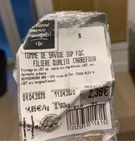 Mängden socker i Tomme de Savoie