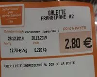 Mängden socker i galette frangipane