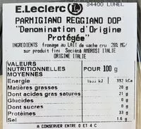 Mängden socker i Parmigiano Reggiano DOP