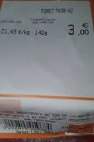 Mängden socker i FORET NOIRE