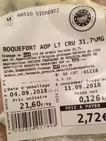 Mängden socker i Roquefort AOP
