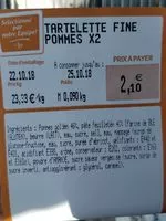 Mängden socker i Tartelettes fine pommes