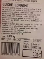 Mängden socker i Quiche lorraine