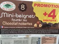 Mängden socker i Mini beignets fourrés au chocolat noisette
