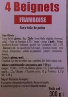 Mängden socker i 4 Beignets Framboise