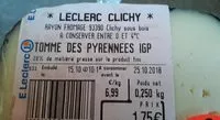 Mängden socker i Tomme des Pyrénées IGP