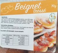 Mängden socker i Beignets natures tressés