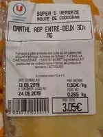 Mängden socker i Cantal AOP entre entre-deux