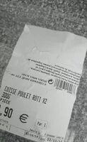 Mängden socker i Cuisse de poulet rôti x2 300 gr pièce