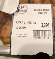 Mängden socker i Accras de morue