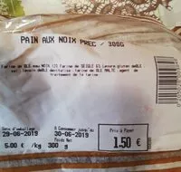 Mängden socker i Pain aux noix précuit