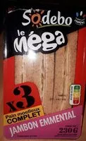 Mängden socker i Le MÉGA Jambon Emmental