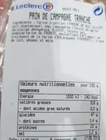 Mängden socker i Pain de campagne