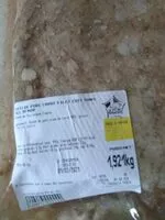 Mängden socker i Rôti de porc carré filet cuit sans sel afnor