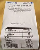 Mängden socker i Tarte au Citron de Sicile