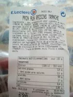 Mängden socker i Pain aux raisins tranche