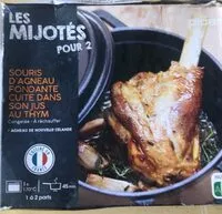 Mängden socker i Souris d’agneau fondante cuite dans son jus au thym