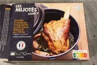 Mängden socker i Souris d’agneau fondante cuite dans son jus au thym