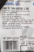 Mängden socker i Longe de thon albacore sous vide