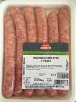 Mängden socker i Saucisses chipolatas - 6 pièces