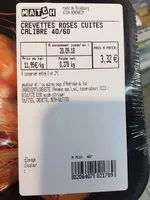 Mängden socker i Crevettes roses cuite