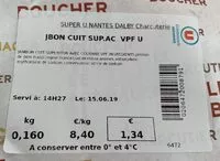 Mängden socker i Jambon cuit supérieur