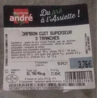 Mängden socker i Jambon cuit superieur