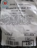 Mängden socker i Milanaise de veau eco