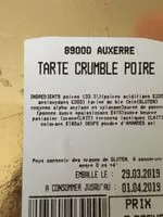 Mängden socker i Tarte crumbles aux poires