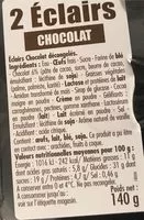 Mängden socker i Éclairs Chocolat Décongelés