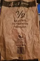 Mängden socker i 1/2 baguette de tradition francaise
