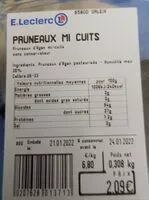 Mängden socker i Pruneaux mi cuits