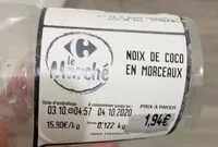 Mängden socker i Noix de coco en morceaux