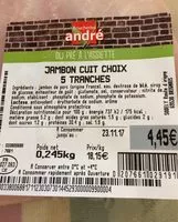 Mängden socker i Jambon cuit choix