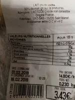 Mängden socker i Cantal Entre Deux Aop