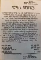 Mängden socker i Pizza 4 fromages Leclerc
